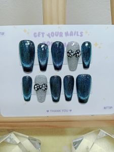 เล็บปลอมสีลูกแก้ว มีกาวตะใบแถม