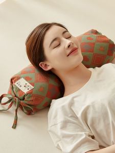 Neck Support Pillow Double Layered Cotton Candy Shaped Cylindrical Full Buckwheat Hull Single Person Home Use Pillow Core