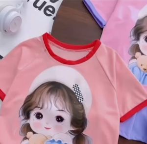 Set váy tết vải thun quần chip trong áo hình gái nón cho bé từ 6kg-27kg.GBEO11.Skakids