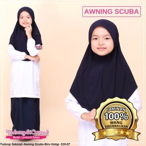 Tudung sekolah Awning Scuba tudung si comel - sekolah rendah & menengah