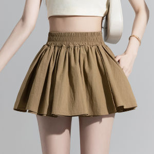 High-Waist Cotton Ruffled Skirt for Women in White Pure Color Style: K-Style Length: Short Size: A-Line Silhouette Ideal for Summer Parties