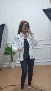 BeeUniq Blouse Top Jisoo Flower Korean Look