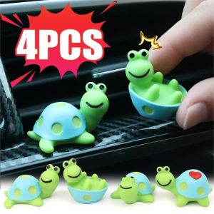 【Pphha】4Pcs Car Turtle Ornament DIY Dashboard Rearview Mirror Cartoon Animal Decoration Auto Interior Accessories