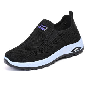 Spring Autumn Womens Flat Slip-On Shoes Comfortable Soft Bottom Anti-Slip Mom Shoes Lazy Persons Shoe Middle-Aged And Elderly Single Shoe