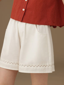 Hacikis Kids Casual Shorts Girls White Five-Part Loose Wide Leg Pants Versatile Summer Childrens Clothing Cotton Lycra Blend