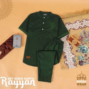 Setelan Baju Muslim Anak Laki-laki Vitto Kidswear Set Kurta Rayyan Set Koko Kurta Bordir Anak Cowok