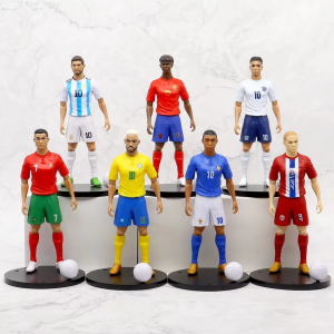 Bandai | 2026 New Football Star C.Ronaldo Messi Mbappe Model Dolls Cartoon Cute Action Figure Car Accessories Football Fans Gifts
