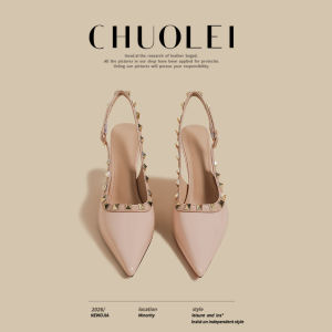 CHUOLEI | Ladylike Stiletto Mary Jane Sandals Closed Toe Pointed Spring New