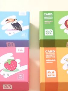 Doodle Flash Card Early Educational Cards Pinyin Fruits Alphabets Chinese Character Numbers