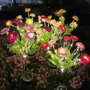 Solar Saussurea Involucrata Lighting Outdoor Courtyard Garden Decoration Lawn Plug-in Lamp Waterproof Led Artificial Saussurea Involucrata