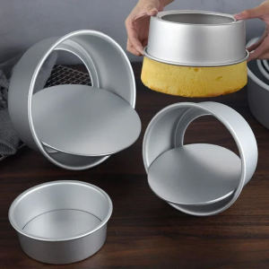 4/6/8 Inch Heighten Round Cake Mold Aluminum Alloy with Easy Removable Bottom Mold Baking Pan Kitchen Bakeware Utensils