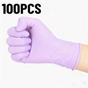 20/50/100PCS Disposable Nitrile Gloves Light Purple Household Cleaning Nitrile Gloves Embroidery Beauty Hairdressing Tools
