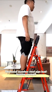 Foldable Heavy-Duty Carbon Steel 3/4/5/6/7 steps for household multi-function folding stairs multi-purpose universal ladder lightweight non-slip portable indoor and outdoor wide pedal foldable ladder