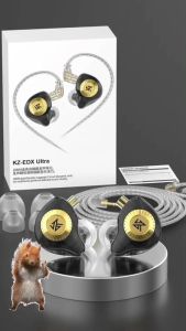KZ EDX Ultra IEM Earphones HiFi 10mm Dynamic in Ear Monitors Headphones for Singer Musician Church Audiophile Extra Bass Earbuds Wired with 3.5mm Plug 2Pin Detachable Cable(Black Without Mic)