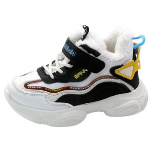 Giày Thể Thao Cotton Dày Lót Lông Cừu Mùa Đông Cho Bé Gái Và Bé Trai Giày Thể Thao PU Chống Trượt Giày Thường Ngày
