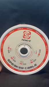 TENGS TS-18SC-K Car Audio Speaker Cable (Per Meter) Shielded Pure Copper Nerve Wire | Orange & Grey Braided Jacket Kabel