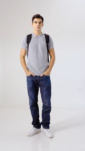 Polo Shirt Arion Misty Jersey Lengan Pendek Gaya Bisnis Warna Abu-abu