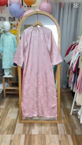 Set Áo Dài Lụa Trơn Như Trà màu Hồng siêu xinh