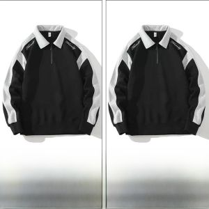 ROMON | Lormen Mens Long Sleeve T-Shirt Casual Polo Shirt With Collar Autumn Spring New Style Trendy Brand Youth Fashion Top