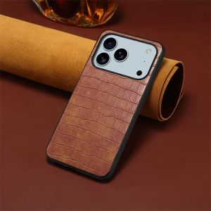 EUCAGR Da PU Ốp Lưng Điện Thoại Cho iPhone 18 Pro Max Chống Sốc Chống Trầy Xước Mờ TPU Mềm Retro Thiết Kế Thủ Công