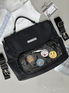 Tea Party Japan and South Korea Style Two-Shoulder Crossbody Bag Double Back School Bag for Youth with Magnetic Buckle