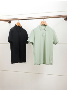 เสื้อโปโลคอโปโลแขนสั้นผ้าฝ้ายแท้สำหรับผู้ชาย ฤดูร้อน 2025 ผ้าฝ้ายทอแบบลูกไม้ระบายอากาศได้ดี ทรงหลวม สไตล์ธุรกิจลำลอง