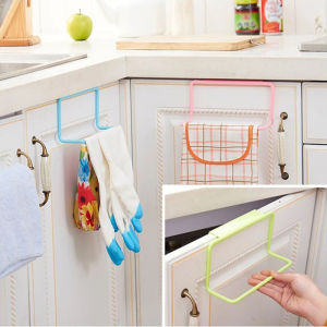 1PCS Cabinet Door Single Pole Towel Rack Plastic Non Marking Cloth Hanger Miscellaneous Items No Need To Drill Holes