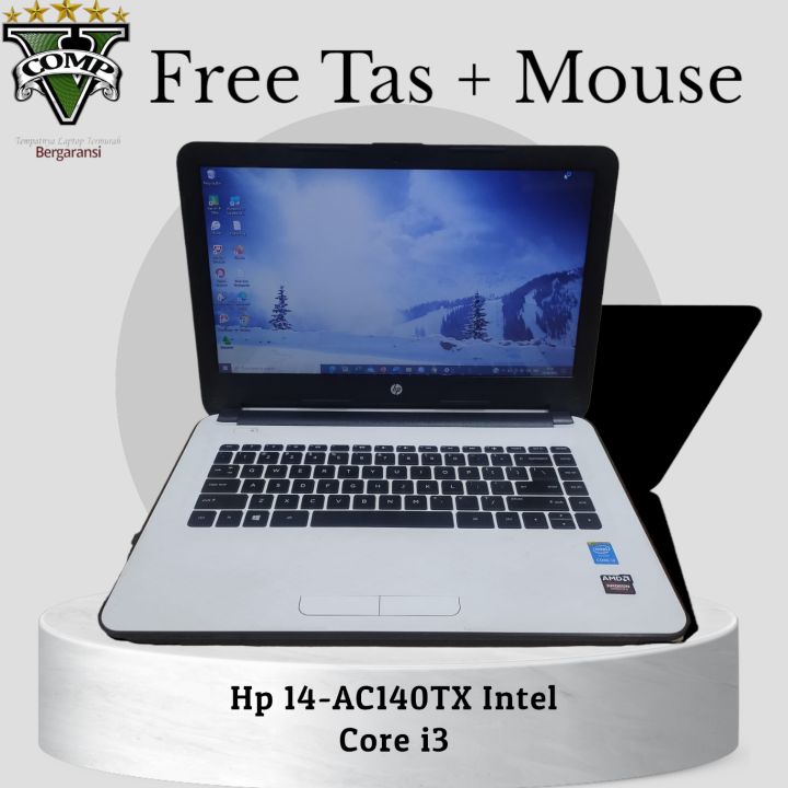 Laptop HP 14-AC140TX, Core i3-5005U, SSD 256gb, Ram 4gb, VGA AMD R5,  Windows 10, Layar 14inc Lazada Indonesia