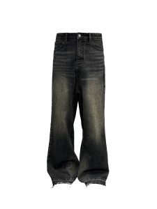 JCAESAR STUDIO | Retro Drop Color Natural Whiskers Split Hem Low Crotch Flared Denim Pants