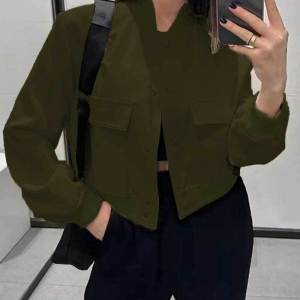 DSF Studio 2026 Spring and Autumn New Stand-up Collar Large Pocket Neutral Style Womens Jacket and Jacket Womens Weak