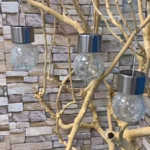 ลูกบอลแก้ว ไฟลูกแก้วไฟวินเทจ & ไฟแคป์มปิ้ง ไฟ LED มี3แสง ขาว วอมไวท์ RGB ใช้พลังงานแสงอาทิตย์ ไฟประดับตกแต่สถานที่ มี2แบบให้เลือก