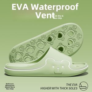 Bathroom Slippers Womens Summer Indoor Home Leak Quick Dry Anti-Slip Odor Resistant Shower Hole Cool Slippers Sweet Style EVA