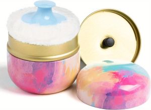 Body Powder Case And Powder Puff With Powder Puff Container Tea Canister Baby Adult Body Talcum Powder Puff Container