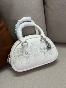 New Mini Bowling Crossbody Handbag Womens Leather Shoulder Bag Stylish British Style Handheld Bag Versatile for Young Women