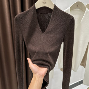 Loowmane | Black Long Sleeve V-neck Skinny Waist Shaping Knit Sweater