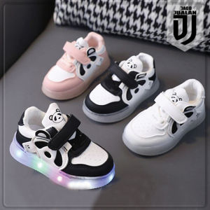 Sepatu Sneakers PANDA Lampu LED Anak Usia 1-6 Tahun