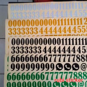 Stiker Cutting Angka 4cm & Bahan Reflektif
