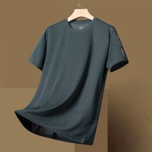 Womens Ice Silk Short Sleeve T-Shirt Sporty Mesh Quick Dry Half Sleeve Summer Fashion Polyester Fiber round Neck Classic Pattern