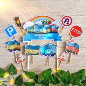 Aksesoris Kue Ulang Tahun Tema Tayo: Topper & Aksesoris Custom Nama