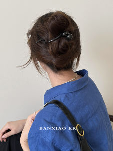 กิ๊บติดผมรูปไข่มุกสไตล์ย้อนยุคสำหรับผู้หญิง กิ๊บติดผมทรงหัวเข้ารูปแบบใหม่ระดับไฮเอนด์ หมวกทรงกลม ประดับผม ชุดเครื่องประดับผม