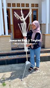 WE GO Jemuran Menara Baju 3 Tingkat 24 Jepitan dan 16 Jari-jari Type MJJ-2