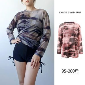 Womens Two-Piece Swimsuit Set Beach Vacation Three-Piece Sunscreen Hot Spring Bathing Suit Cover up Slimming Tummy Cover Large Size