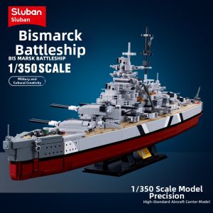 Sluban | Intelligent Assemble WWII Bismarck Battleship Model Educational Toy