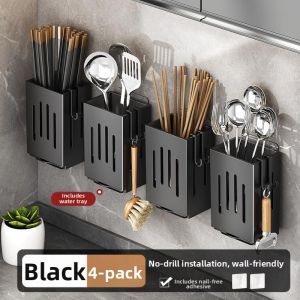 QITAOBAQI | Cutlery Storage Box Wall Mounted Draining Rack