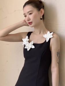 XXNING | Đầm Dây Giảm Cân Trang Trí Hoa Handmade Phong Cách Pháp