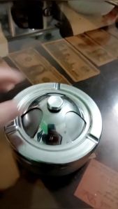 Gạt Tàn ASHTRAY Inox 430 cao cấp có núm xoay độ bền cao chịu nhiệt tốt sang trọng