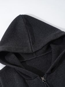 Hooded Zipper Design 100% Cotton Sleeveless Knitted Sweater Vest Womens Outerwear Spring Autumn Cardigan Style Comfortable Fit