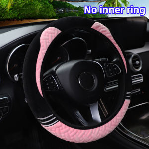 Super soft plush ear winter warm-hand car rimless steering wheel cover suitable for 14.5 - 15 inch car accessories for women