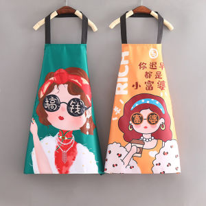 New Womens Thin Kitchen Apron Oil-Proof Waterproof Cooking Waistcoat Summer Home Use Practical Fashionable Korean Style