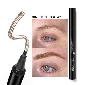 VERONNI | VERONNI 4 Colors Eyebrow Pen 4 Fork Tip Liquid Eyebrow Pen Waterproof Eyebrow Pencil Long Lasting Natural Brow Tattoo Pen